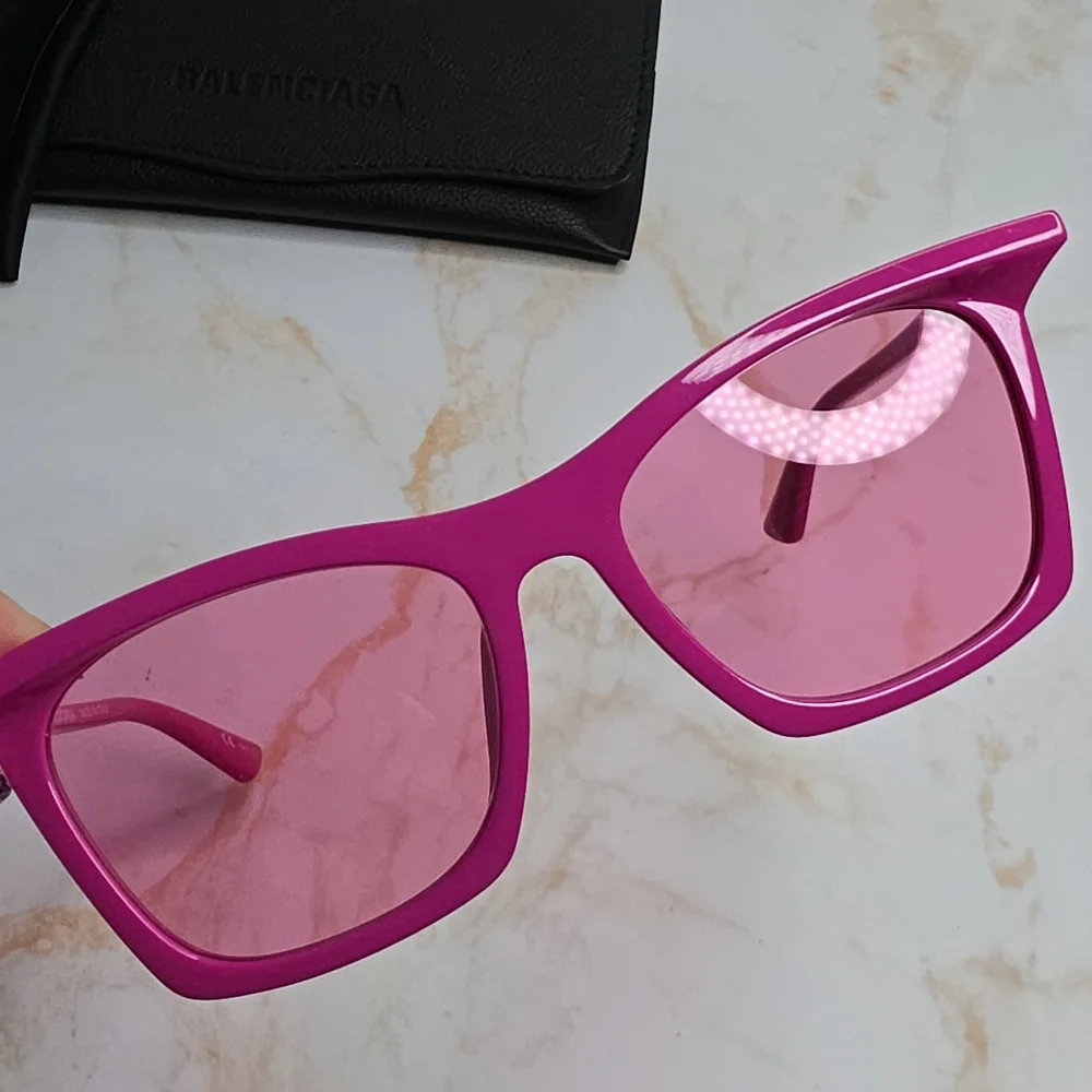 Balenciaga square barbie pink tinted sunglasses new